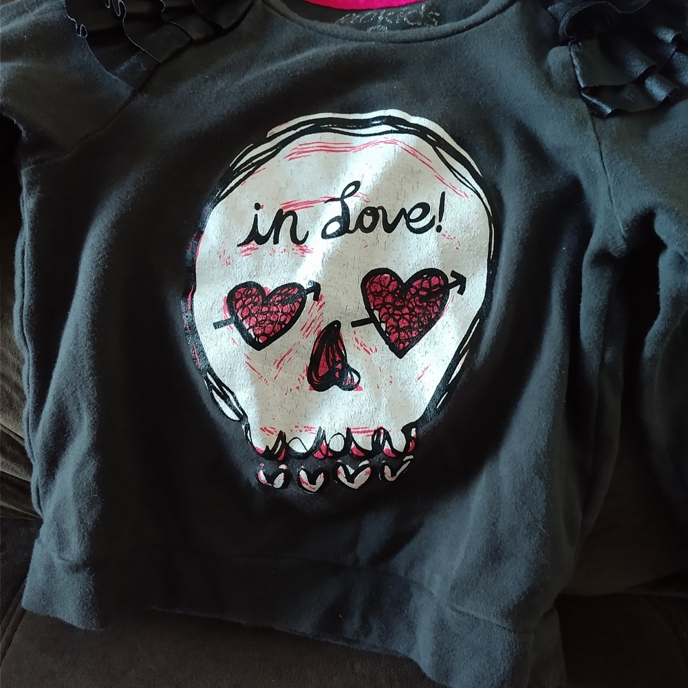 Fab Kids ruffled shoulder sweatshirt